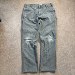 Carharrt Relaxed Fit Carpenter Pants Men's 38x34 Sage Green Faded Skater Utility